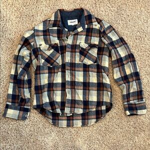 Plaid Kids Shirt - Blue and Brown